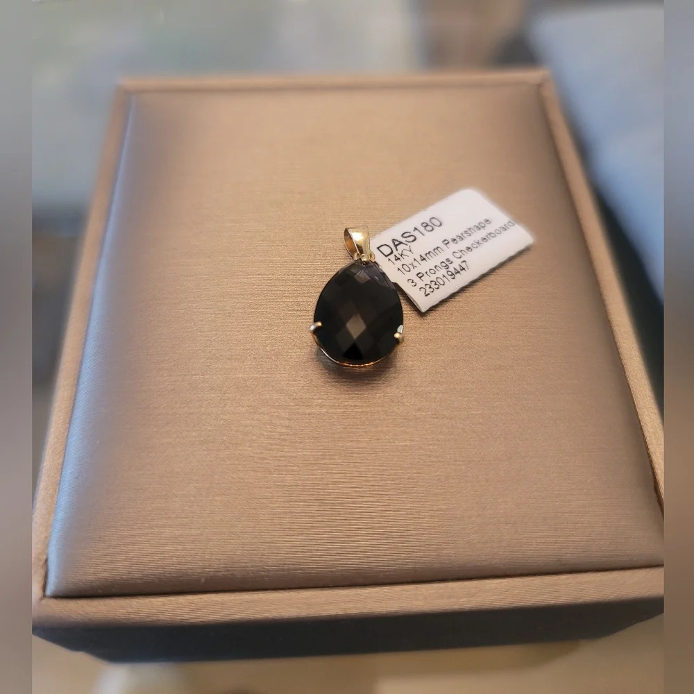 Natural Smoky Topaz 3-prong 14K Gold Pendant  (❌️Not Plated) - Picture 4 of 5